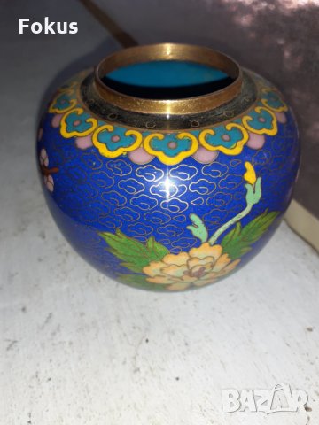Красива стара колекционерска ваза Клоазоне, снимка 2 - Антикварни и старинни предмети - 34348675