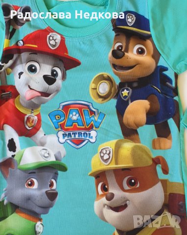 Блуза Пес Патрул/синьо-зелена/ - 92,98 см., снимка 2 - Детски Блузи и туники - 30428300