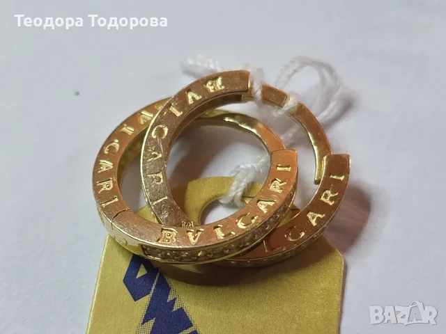 Златни обеци Булгари 2.94гр 14к, снимка 3 - Обеци - 56269228
