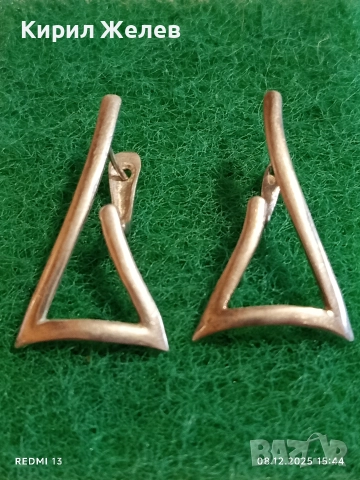 Нежни сребърни обеци майсторска ръчна изработка 27362