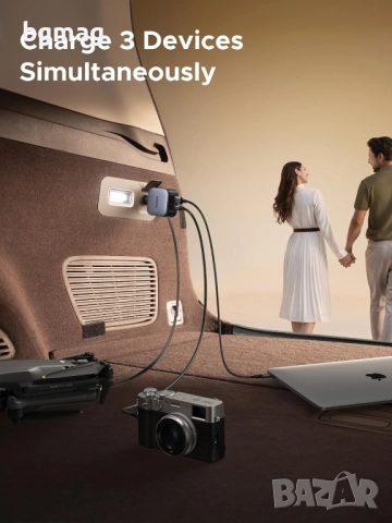 UGREEN 90W USB зарядно,с интегриран прибиращ се кабел, снимка 8 - Зарядни за кола - 52069141