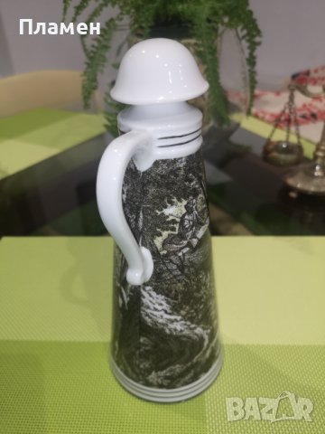Старо порцеланово шише за алкохол с ловни мотиви , снимка 4 - Други ценни предмети - 40689749