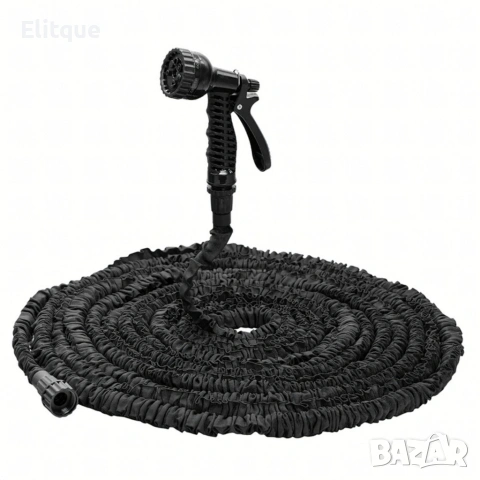 Гъвкав разтеглив градински маркуч 30м – Пълен комплект с пистолет (7 функции) и конектори