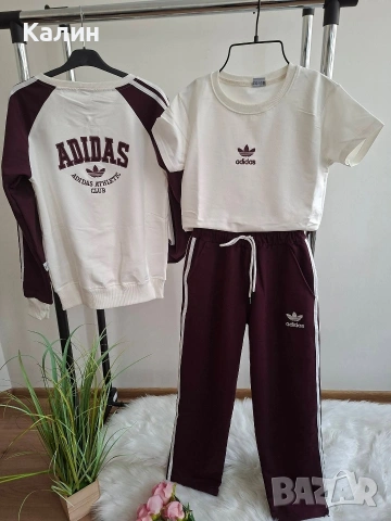 Дамски памучни комплекти Adidas от 3 части - няколко цвята - 45€ , снимка 4 - Спортни екипи - 53351500