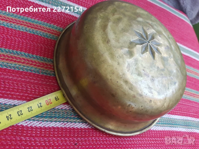 Бронзова чиния фиала купа , снимка 5 - Антикварни и старинни предмети - 51373656