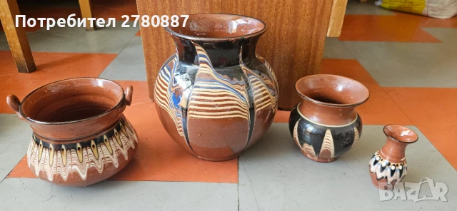 Вази от керамика с троянска шарка. Етно ретро , снимка 3 - Вази - 51115214