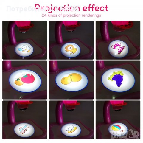 3290 Детска дъска с проектор за рисуване, снимка 8 - Играчки за стая - 36735686