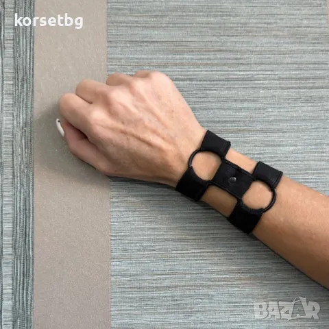 Харнес гривна с метални халки – двоен чокър за ръка, ръчна изработка 4501, снимка 1