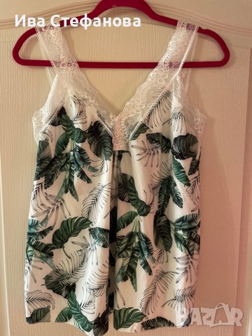 Нов страхотен потник с екзотични зелени листа , снимка 2 - Потници - 37819945