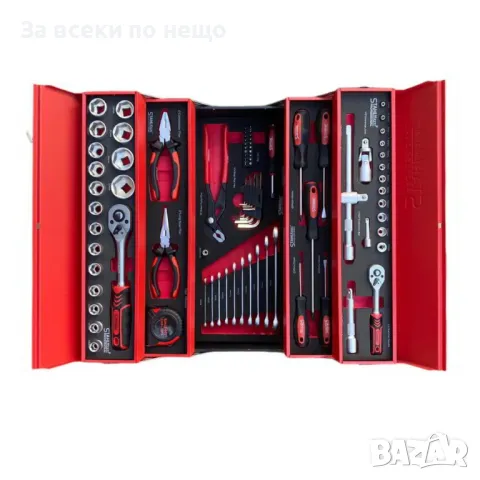 Сгъваем метален куфар с инструменти 86 части StahlMayer, снимка 4 - Куфари с инструменти - 50327292