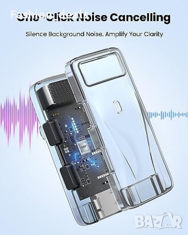 Нов Безжичен лаважен микрофон 2 броя за iPhone с отстраняване на шум, снимка 6 - Микрофони - 42826372