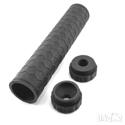 Airsoft Заглушител с Хексагонален Дизайн – 194 мм, 14mm CCW Резба, снимка 7 - Оборудване и аксесоари за оръжия - 51269396