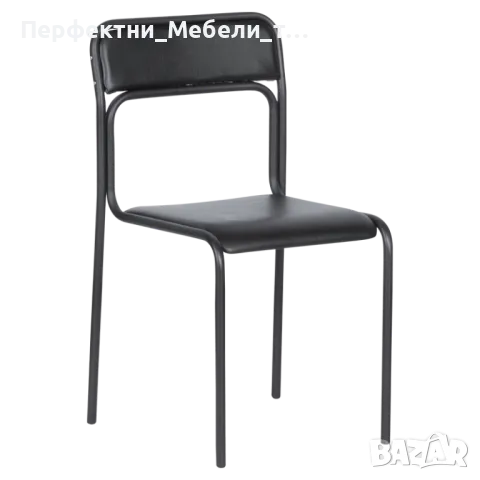 Здрав метален компактен евтин стол с кожена седалка и облегалка наличен, снимка 3 - Столове - 47545001