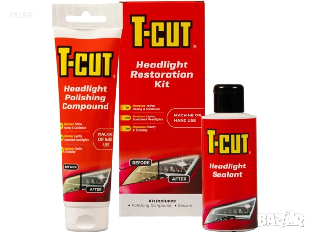 НОВ! Комплект за възстановяване и полиране на фарове T-CUT THK001