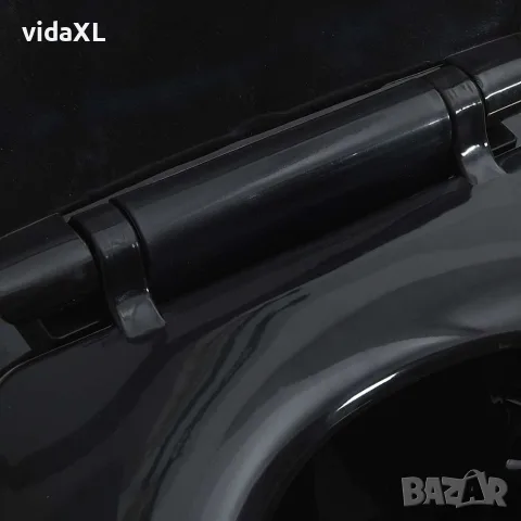 vidaXL Тоалетна без ръбове, 7 см допълнителна височина, бавно затваряне, керамика черна, снимка 10 - Тоалетни столове - 56146111