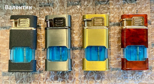 Газова ветроустойчива запалка с часовник. 4 цвята. Подарък. Сувенир., снимка 4 - Запалки - 52846876