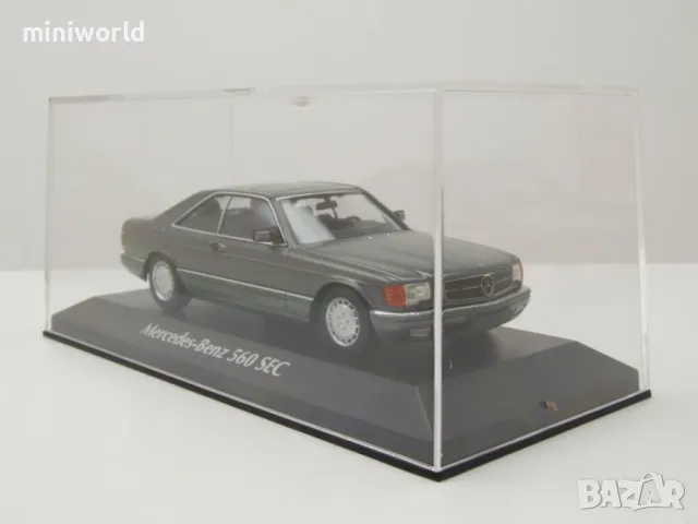 Mercedes-Benz 560 SEC W126 1986 - мащаб 1:43 на Maxichamps моделът е нов в PVC дисплей-кейс, снимка 8 - Колекции - 50011068