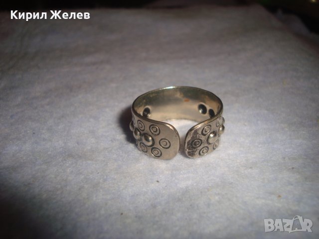 СТАР РЪЧНО ОРНАМЕНТИРАН РЕТРО ВИНТИДЖ АРТ ПРЪСТЕН ПОСРЕБРЕН РЕГУЛИРУЕМ МОДЕЛ 20639, снимка 6 - Антикварни и старинни предмети - 37442784