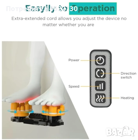 Масажор за крака и прасци с регулируема скорост, снимка 2 - Масажори - 52831950