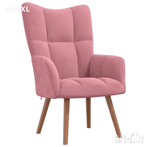 vidaXL Релакс стол, розов, кадифе（SKU: 328055）