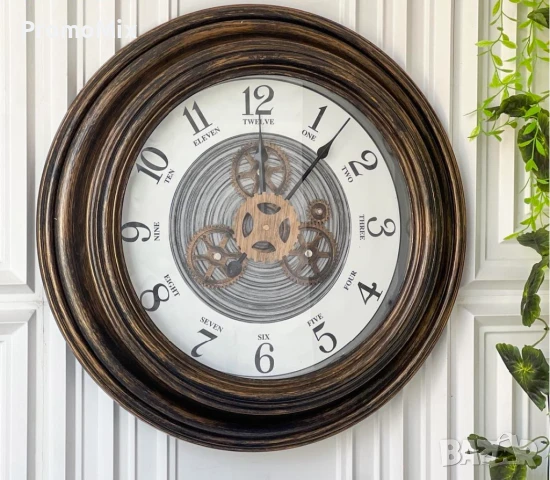 Голям стенен часовник Clock with a moving mechanism 33см Винтидж часовник