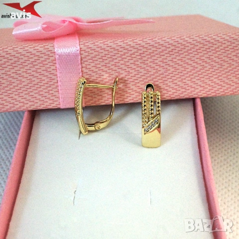 Обеци с 14К златно покритие 2141847, снимка 3 - Гривни - 53028910