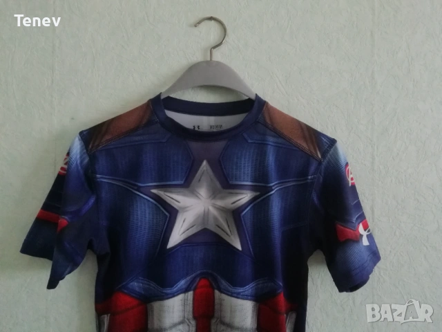 Under Armour Captain America The Avengers Compression Marvel Civil War оригинална нова тениска мъжка, снимка 4 - Тениски - 42278999