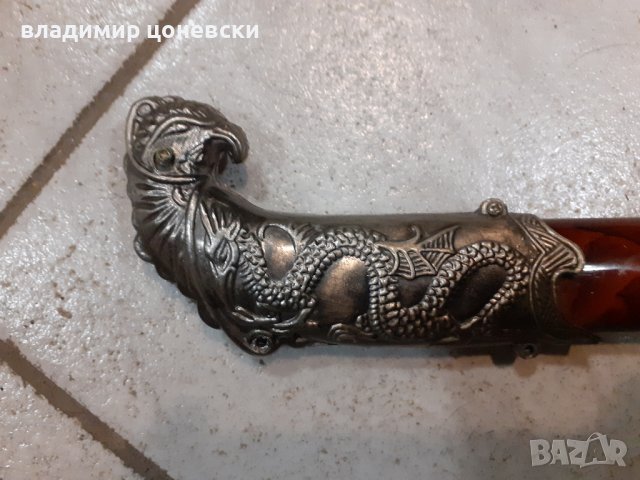 Красива азиатска сабя,меч,ятаган,острие, снимка 6 - Колекции - 39441813