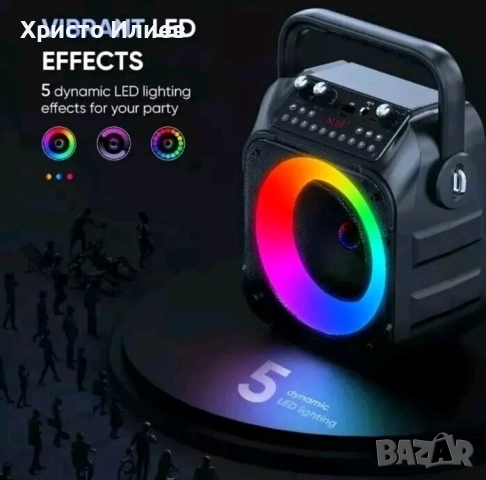 Караоке машина колона с два безжични микрофона, снимка 3 - Караоке - 52984948