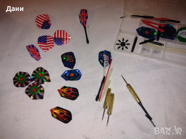 Стрелички за дартс - 3 бр. + кутия, снимка 1