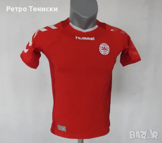 Тениска Denmark — Домакински Hummel — Деца размер L Червено (сезон 2004), снимка 1 - Тениски - 56319725