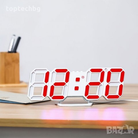 3D настолен часовник с аларма и термометър, снимка 5 - Стенни часовници - 33981862