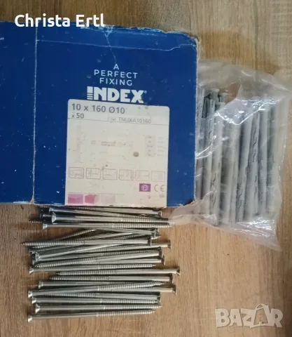 INDEX T-NUX A 10x160 мм – Рамкови дюбели с винт, 31 броя (НОВИ)