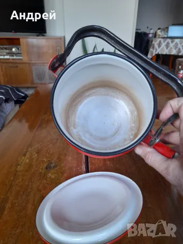 Стар емайлиран чайник #76, снимка 5 - Други ценни предмети - 49131071