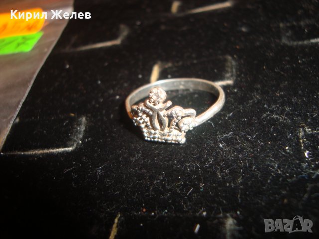 СРЕБЪРЕН ДИАМАНТЕН ПРЪСТЕН с 6 ФАСЕТИРАНИ МИНИАТЮРНИ ДИАМАНТА СРЕБРО ВИСОКА ПРОБА 6217, снимка 7 - Пръстени - 30396712