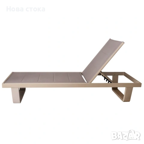 Градински шезлонг алуминий – регулируем, 197×62×33 см, снимка 2 - Градински мебели, декорация  - 54006707