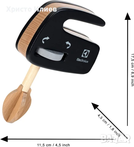 Дървен ръчен миксер с въртяща бъркалка за малки готвачи, снимка 3 - Други - 51095057