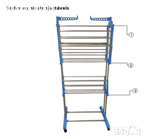 Сгъваем сушилник за дрехи на колелца – практична стойка за сушене на пране, снимка 4 - Други стоки за дома - 51579403