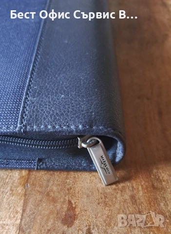 папка за документи класьор с 4 ринга син с цип кожа с полиестер Марксман Marksman А4 , снимка 6 - Ученически пособия, канцеларски материали - 52554618