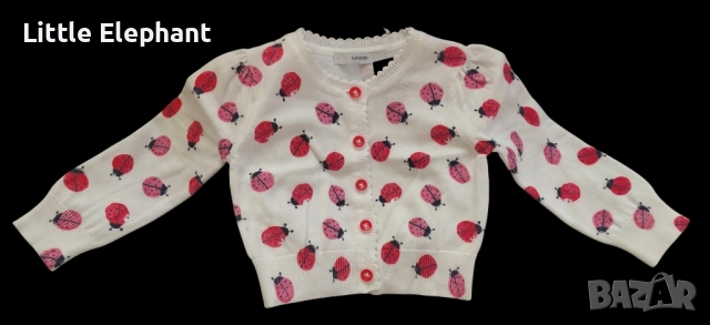 Кардиган с принт калинки за 12-18 мес момиченце"Little ladybug",Англия/нов