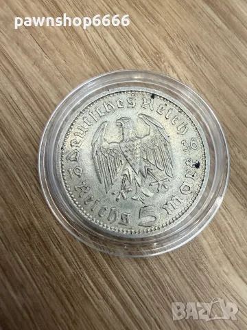 5 Райхсмарки (Германия) –  1936 г, снимка 5 - Нумизматика и бонистика - 56368783
