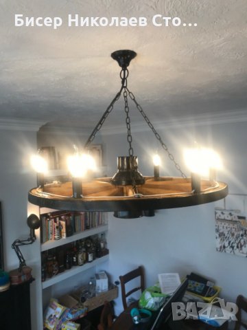 Полилеи от автентични реставрирани колела от каруци!, снимка 18 - Полилеи - 7519727