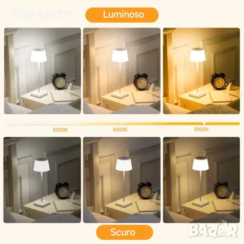 Безжична акумулаторна RGB Димируема LED настолна лампа WOWDSGN/Тъч контрол/IP44 водоустойчива, снимка 6 - Настолни лампи - 49308545