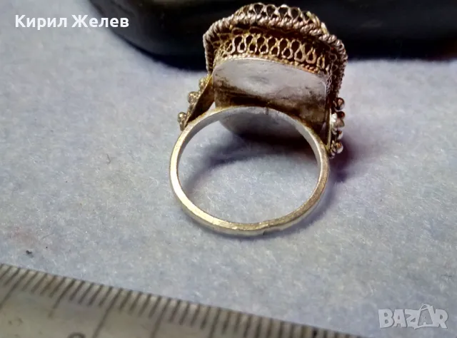 Старинен СКЪПОЦЕНЕН ФИЛИГРАНЕН СРЕБЪРЕН ПРЪСТЕН СРЕБРО 900 с ОГРОМЕН РЪЧНО ФАСЕТИРАН АМЕТИСТ 49916, снимка 9 - Антикварни и старинни предмети - 49294548