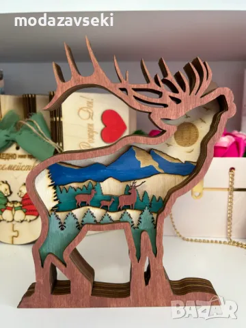 3Д дървени картини за рибар и ловец