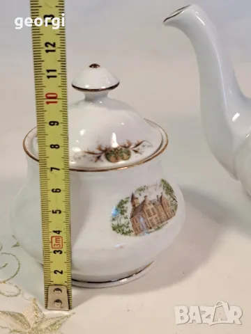 Чайник, захарница и плато немски порцелан Roslau 6/5, снимка 11 - Сервизи - 49324525