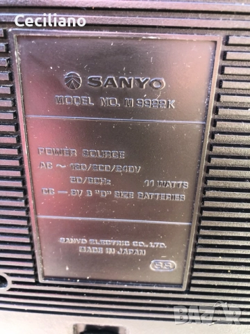 радиокасетофон Sanyo M9922K(Japan), снимка 7 - Радиокасетофони, транзистори - 55996315