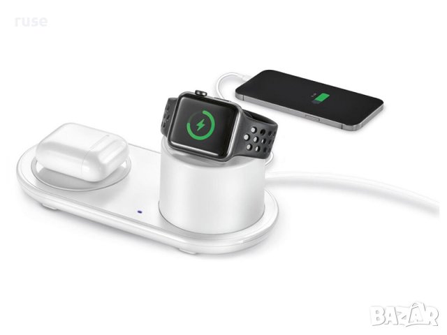 НОВИ! Qi® безжично зарядно 3в1 за смартфони, слушалки, Apple Watch, Samsung, iPhone и други, снимка 6 - Безжични зарядни - 40053421