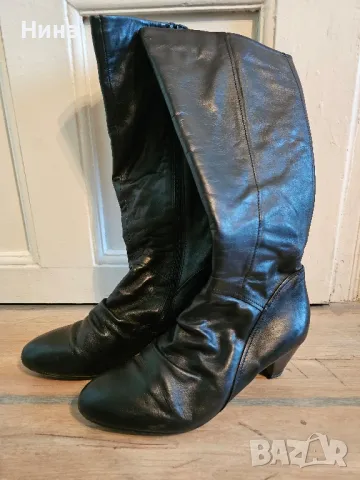 Кожени ботуши на ток 