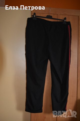 Пролетно - есенен черен панталон с червени кантове, снимка 2 - Панталони - 42306130